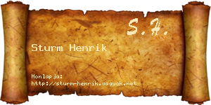 Sturm Henrik névjegykártya